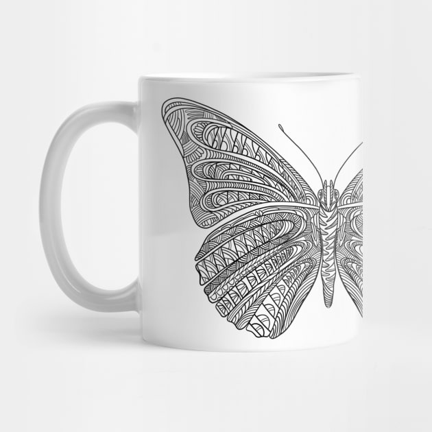 Butterfly design created using line art - black version by DaveDanchuk